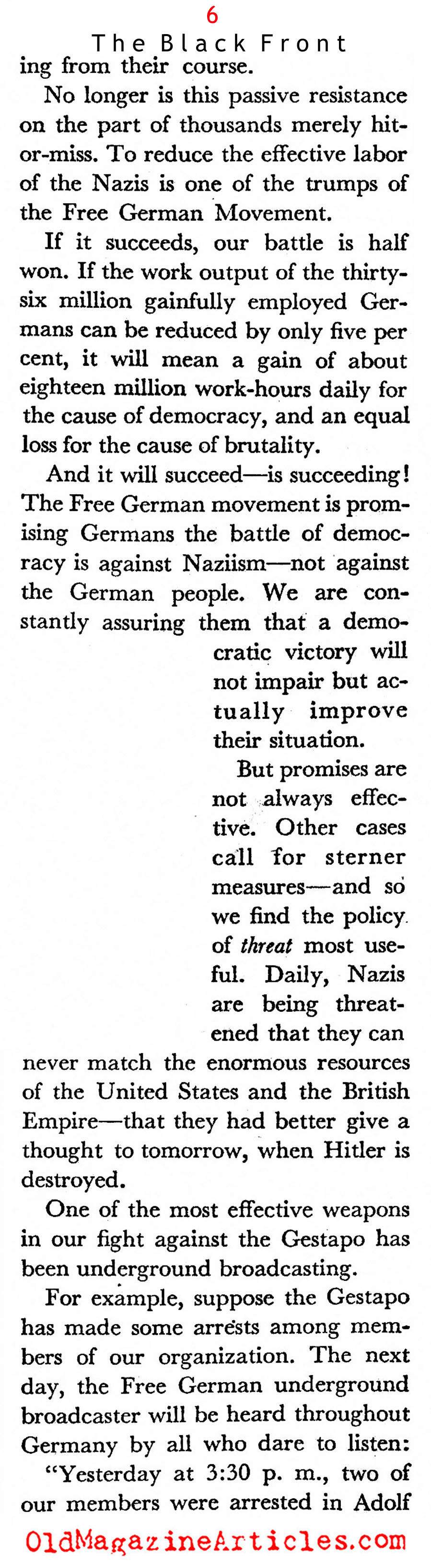 The German Resistance (Coronet Magazine, 1941)