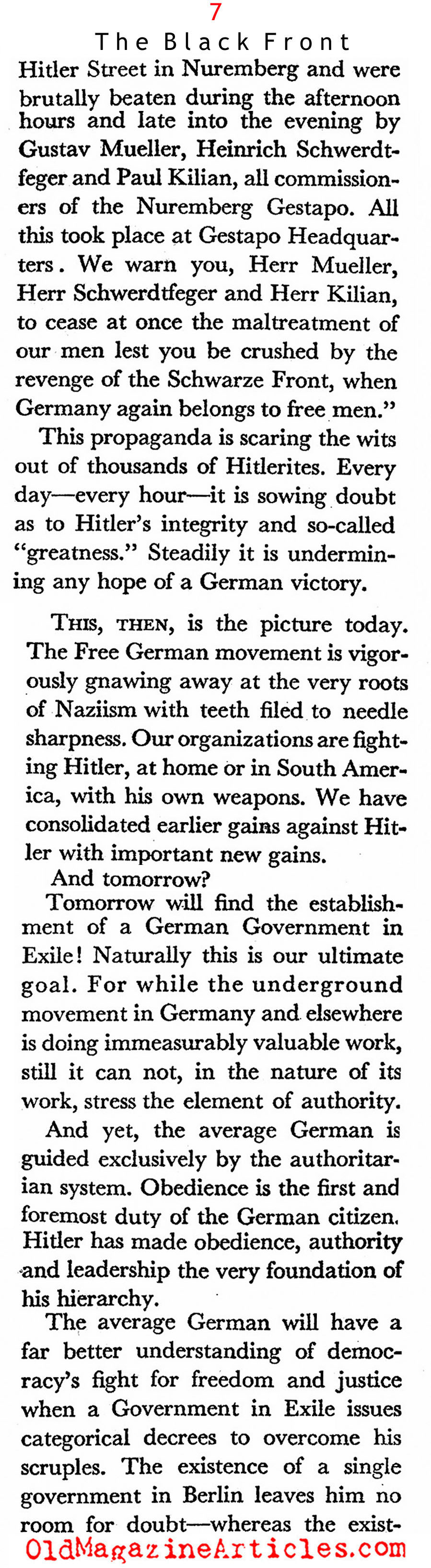 The German Resistance (Coronet Magazine, 1941)