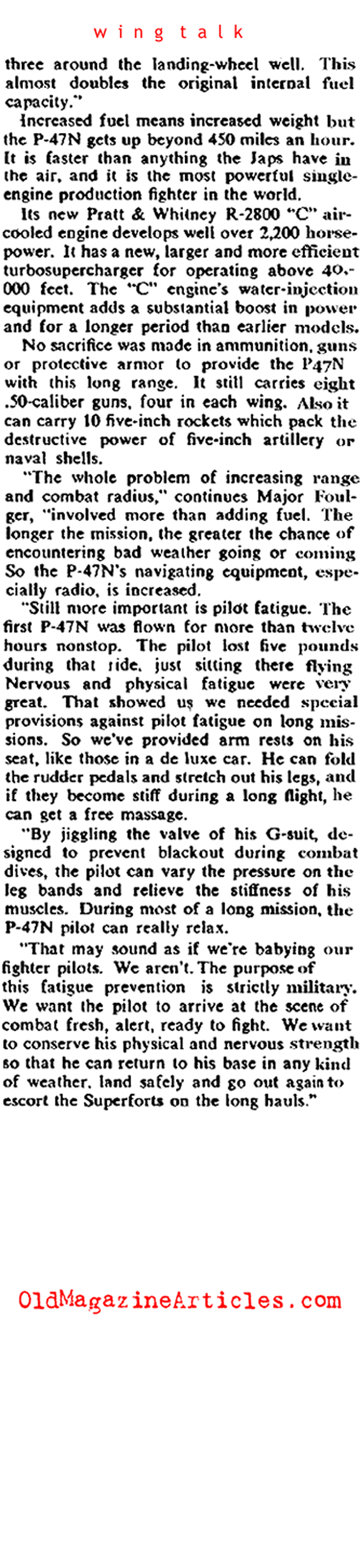 The P-47N (Collier's Magazine, 1945)