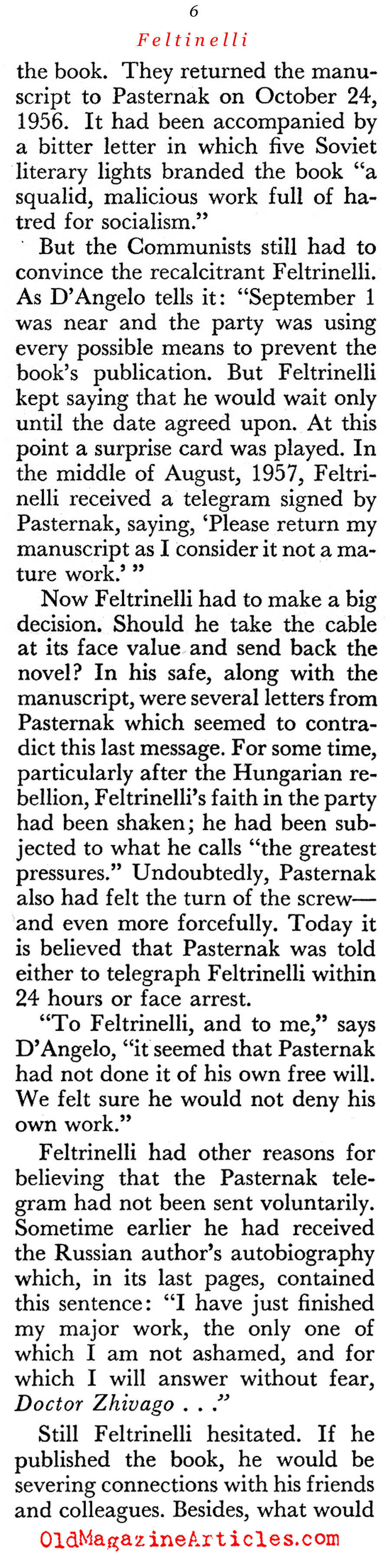 The Book that Shook the Kremlin (Coronet Magazine, 1959)