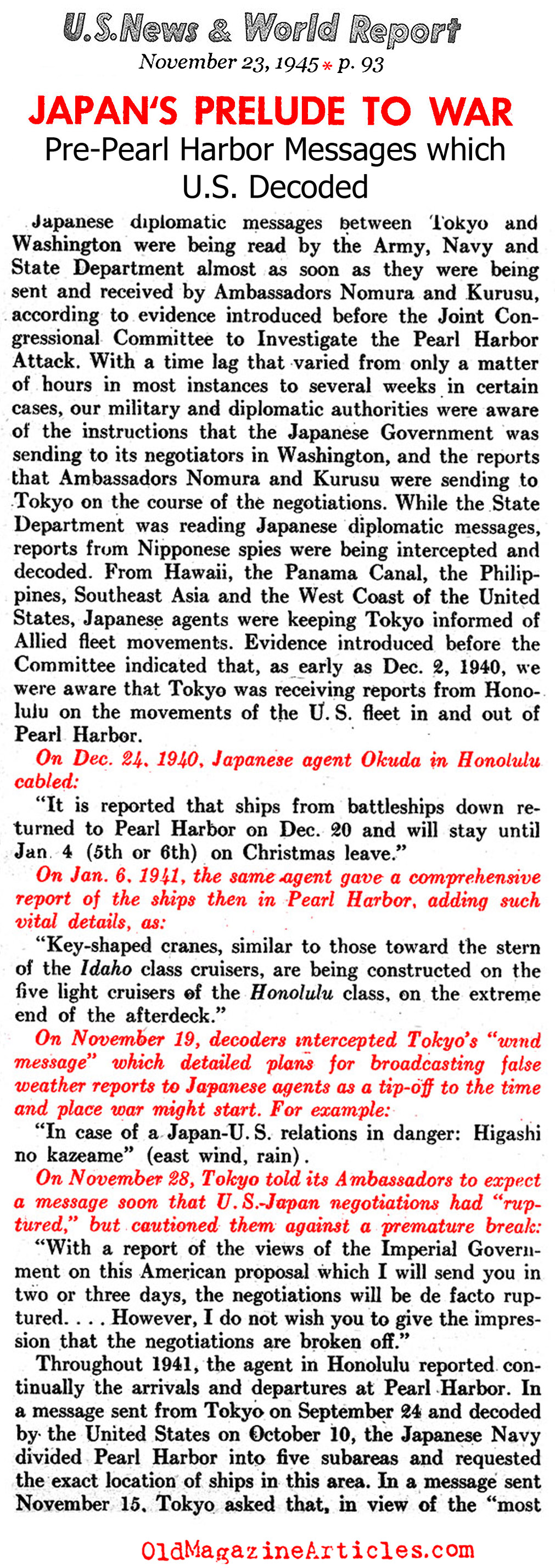 The Un-Secret Secrets (United States News, 1945)