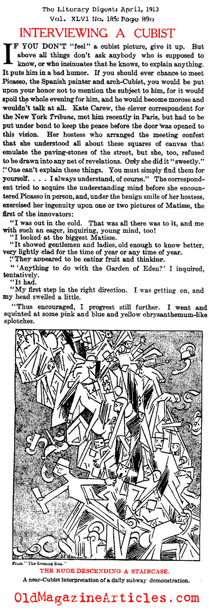 The Lampooning of Picasso  (Literary Digest, 1913)