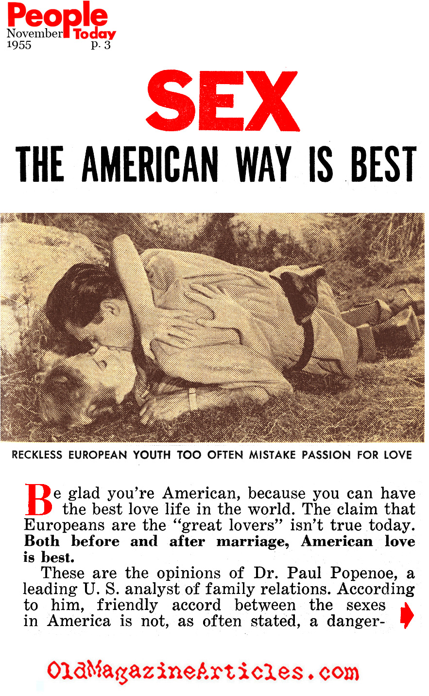 American Love is Better (People Today Magazine, 1955)