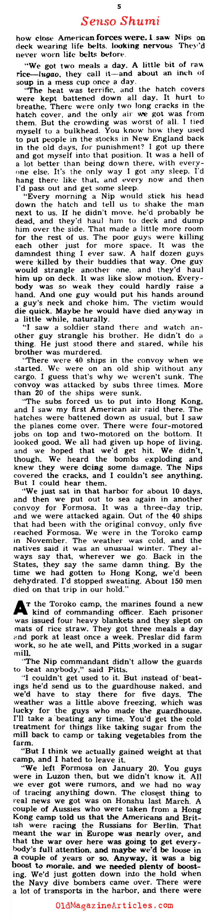 Americans Tell of Japanese Prison Camps (Yank Magazine, 1945)