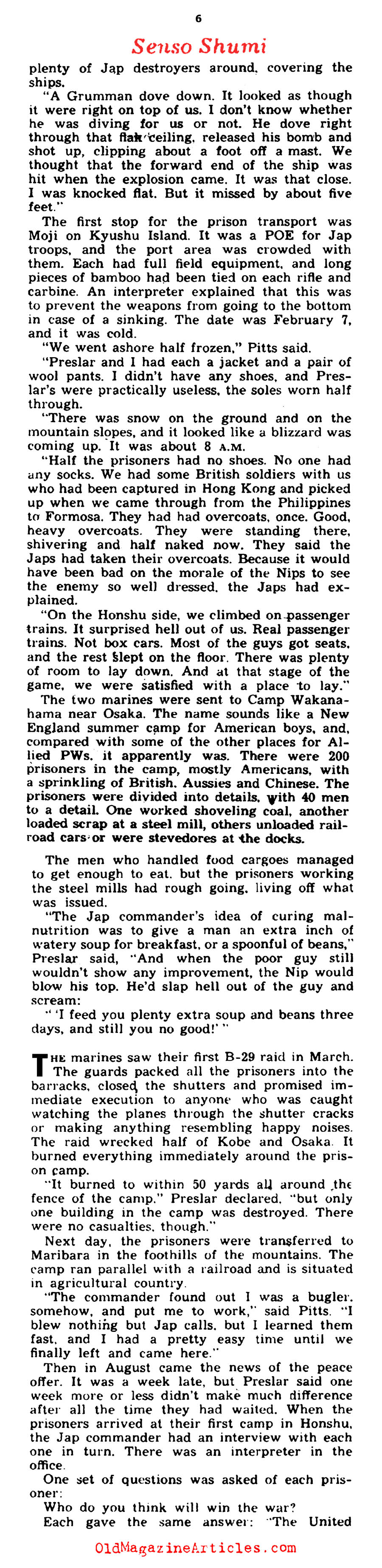 Americans Tell of Japanese Prison Camps (Yank Magazine, 1945)