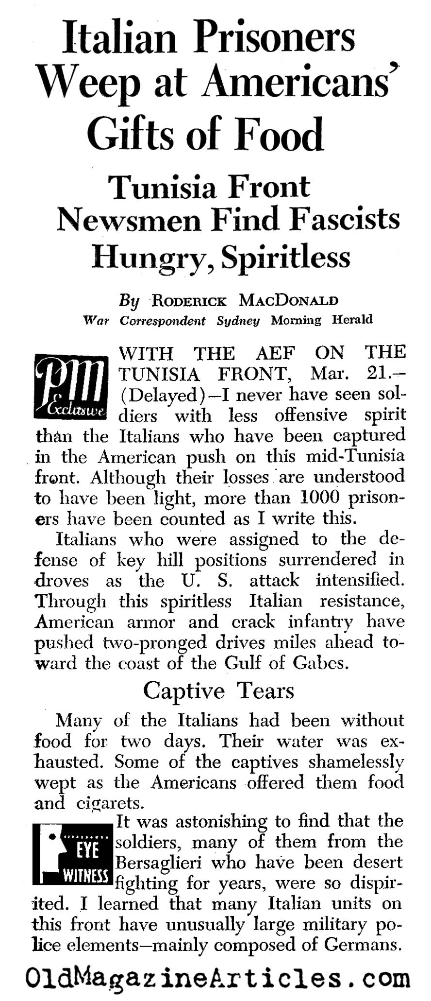 The Surrendering Italians (PM Magazine, 1943)