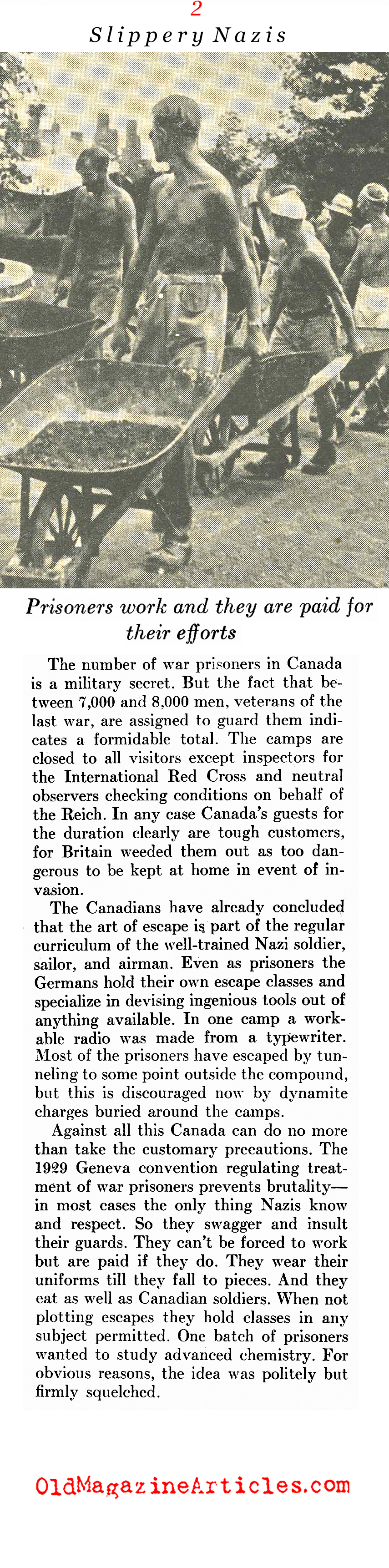 Restless Nazis in Canada (Newsweek Magazine, 1942)