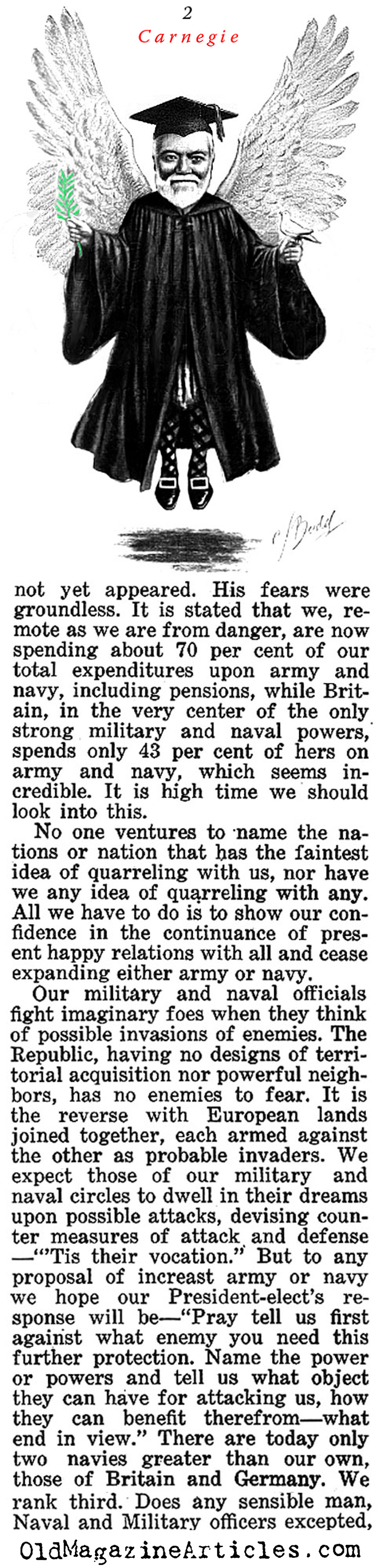 ''The Baseless Fear of War'' by Andrew Carnegie (The Independent, 1913)