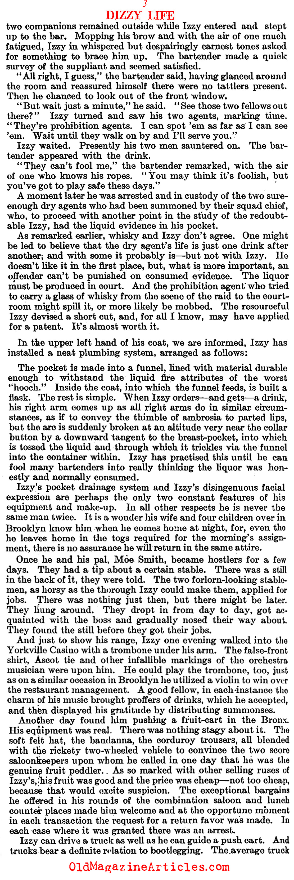 Izzy Einstein: Prohibition Agent No. 1 (Literary Digest, 1922)