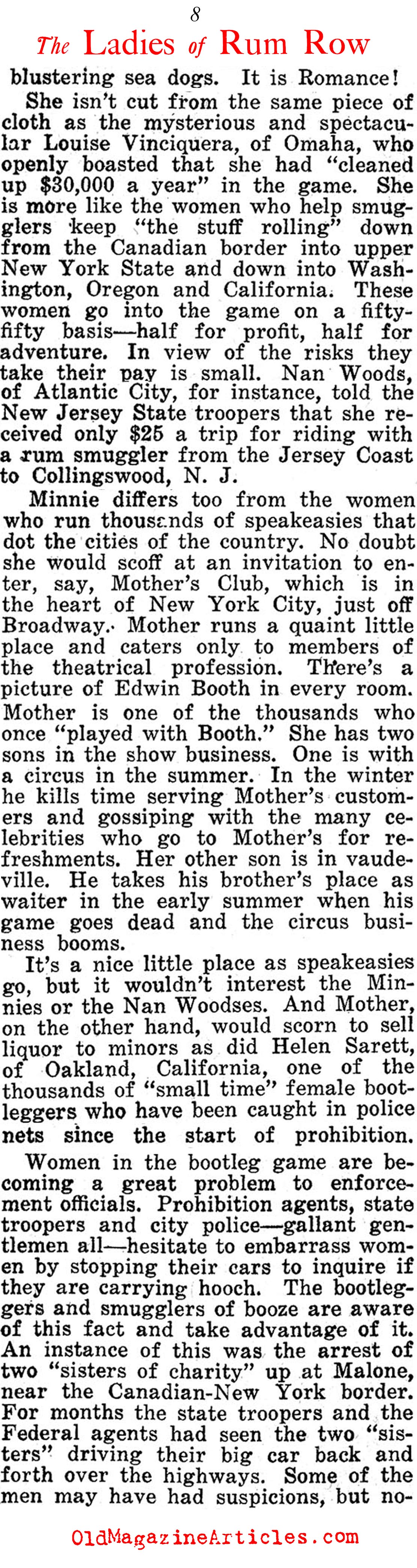 Prohibition Era Prisons Filled with Women (American Legion Weekly, 1924)