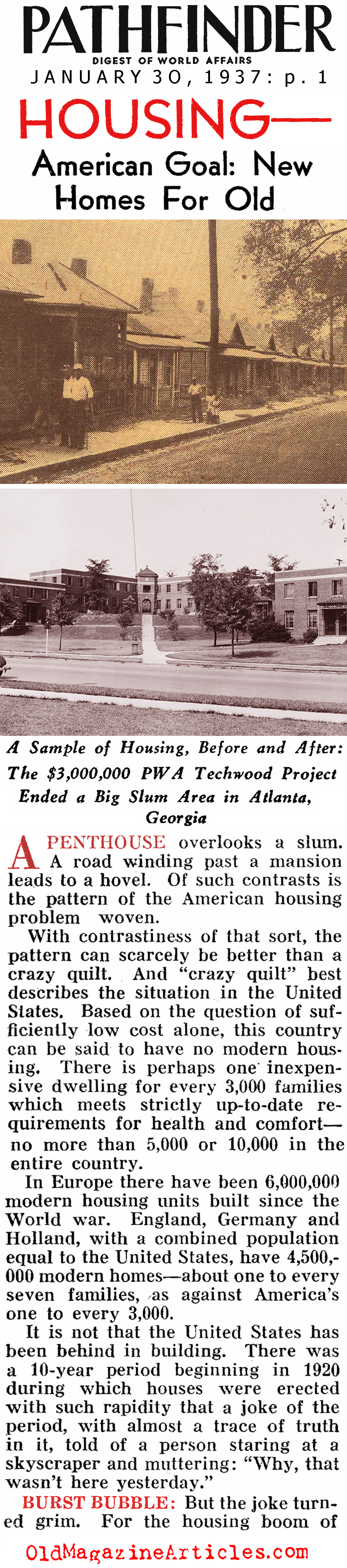 Federal Housing (Pathfinder Magazine, 1937)