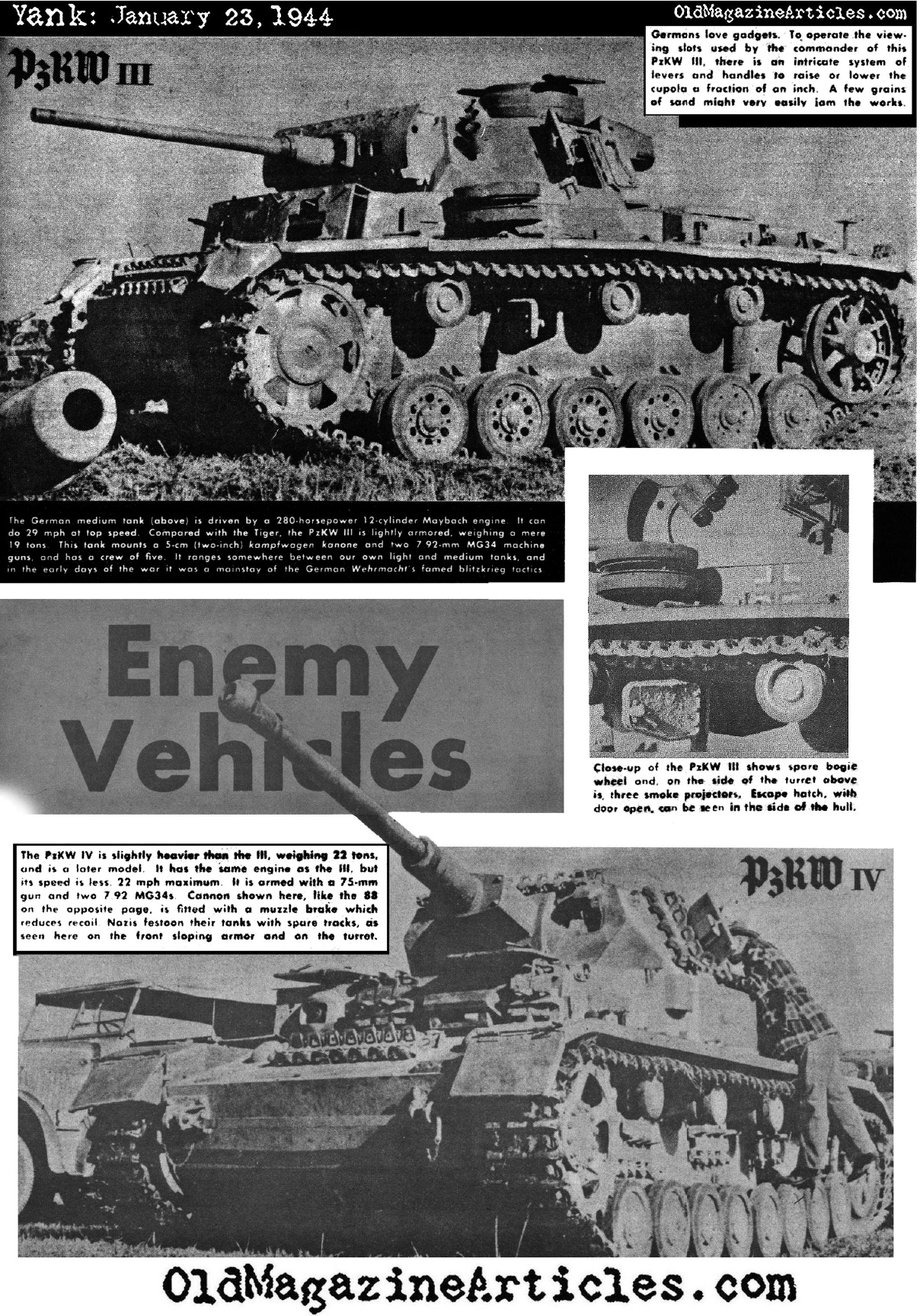 German Armor: Panzer III and IV (Yank Magazine, 1944)