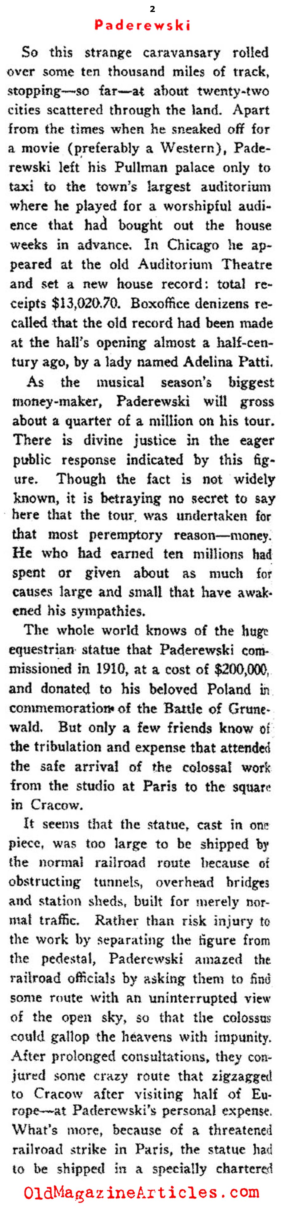 Ignaz Paderewski (Stage Magazine, 1939)