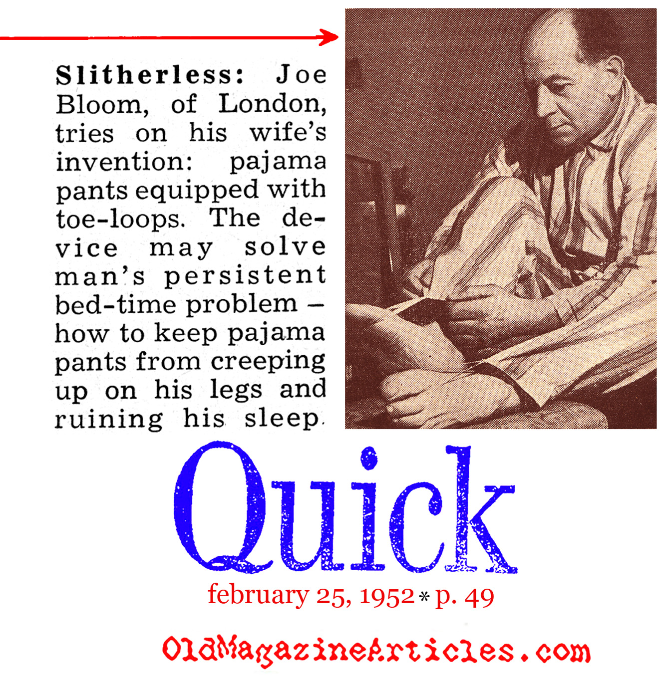 Now the Men Can Sleep (Quick Magazine, 1952)