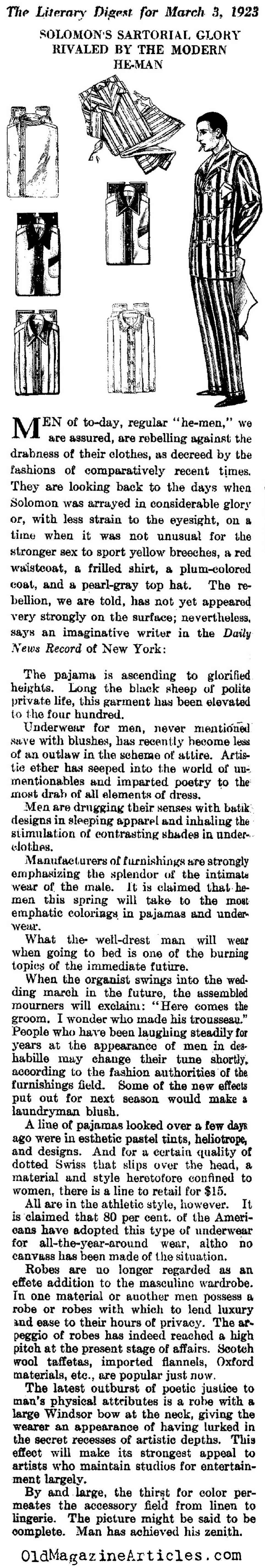 The Pajama Ascendency (Literary Digest, 1923)