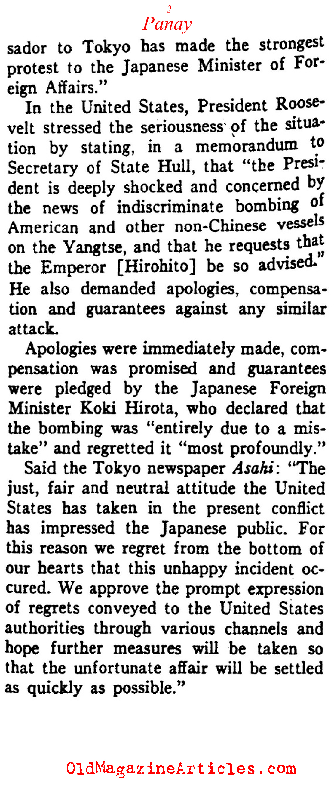 Japan Sinks an American Warship (Literary Digest, 1937)