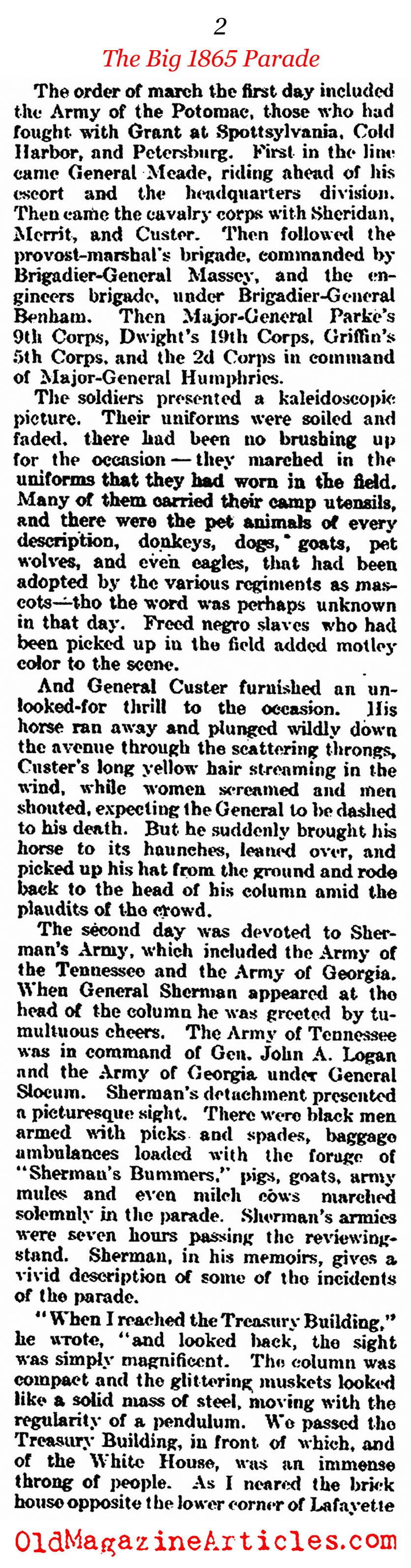 The Victory Parade Down Pennsylvania Avenue (Literary Digest, 1919)