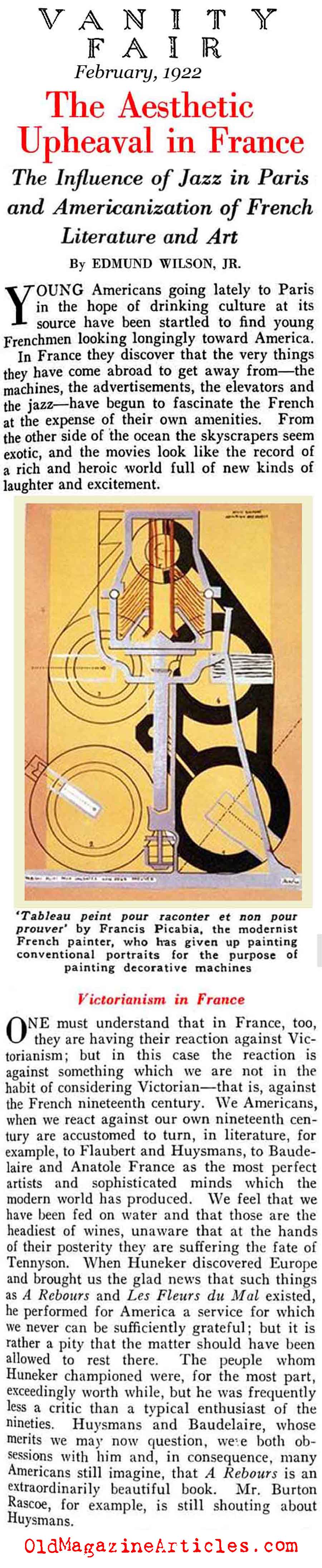 Paris Dada and Jazz (Vanity Fair Magazine, 1922)
