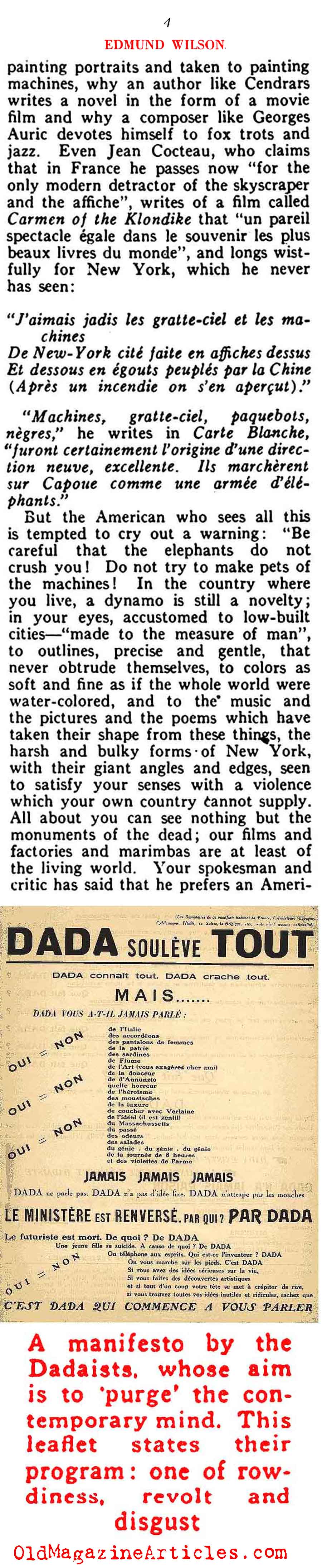 Paris Dada and Jazz (Vanity Fair Magazine, 1922)