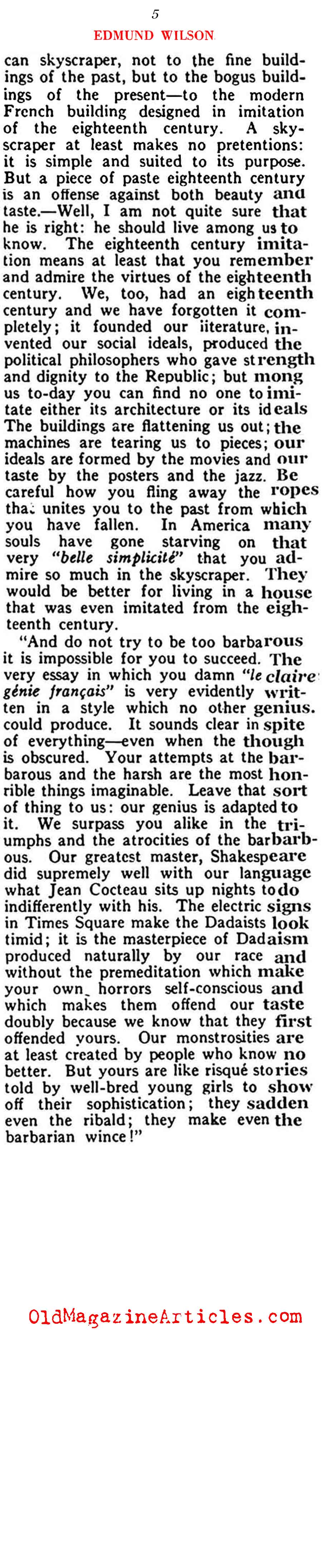 Paris Dada and Jazz (Vanity Fair Magazine, 1922)