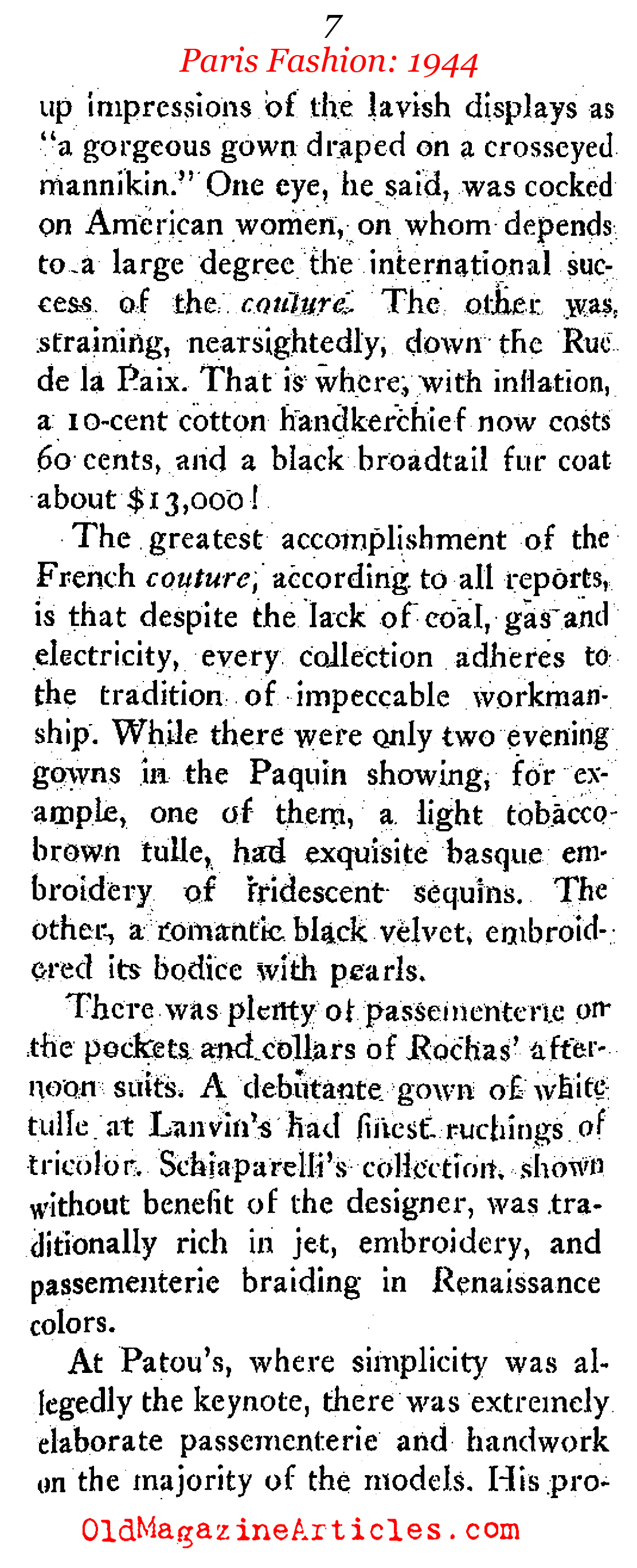 Paris Fashion Liberated (Tricolor Magazine, 1944)