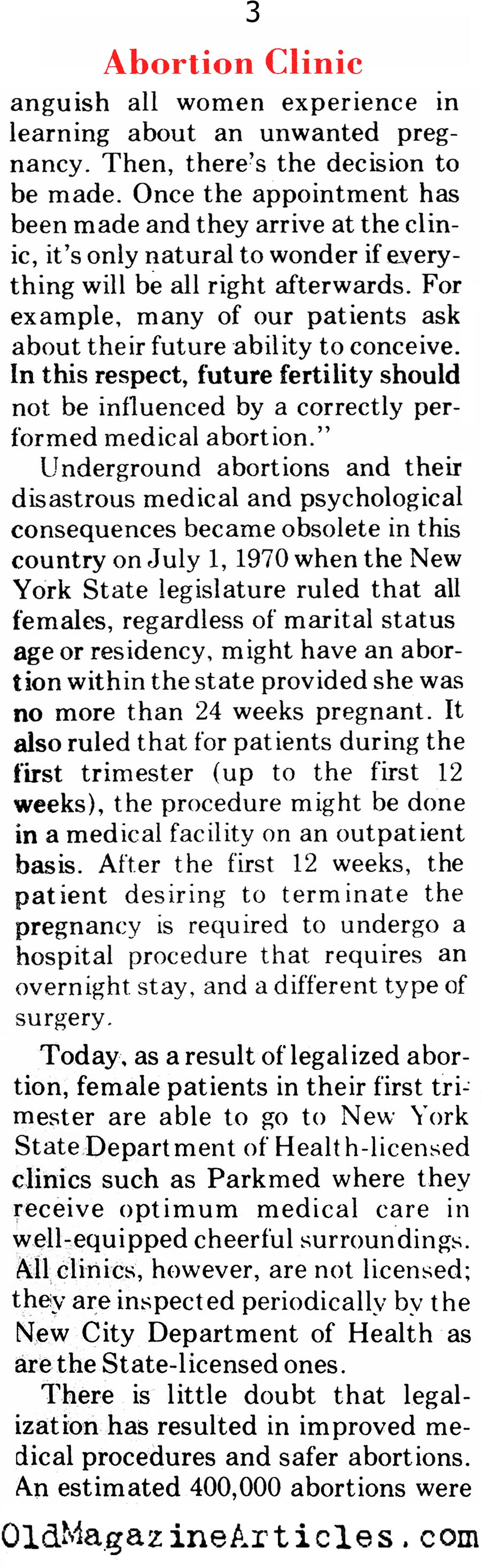 The Largest Abortion Mill (Pageant Magazine, 1973)