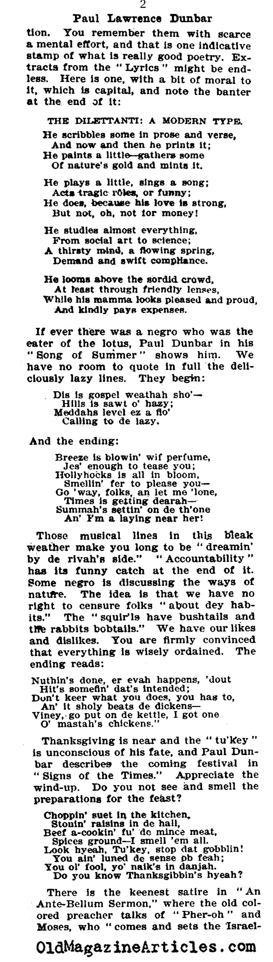 ''A Negro Poet'' (NY Times, 1897)