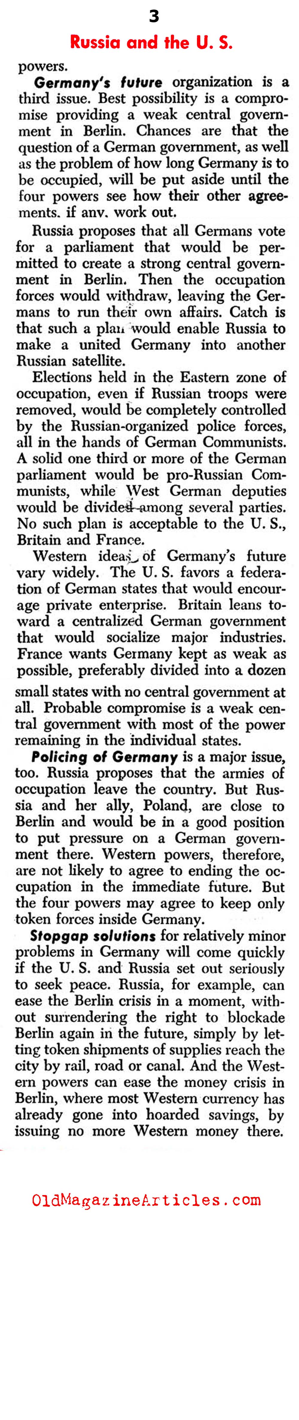 Can There be Peace with Stalin? (United States News & World Report, 1948)