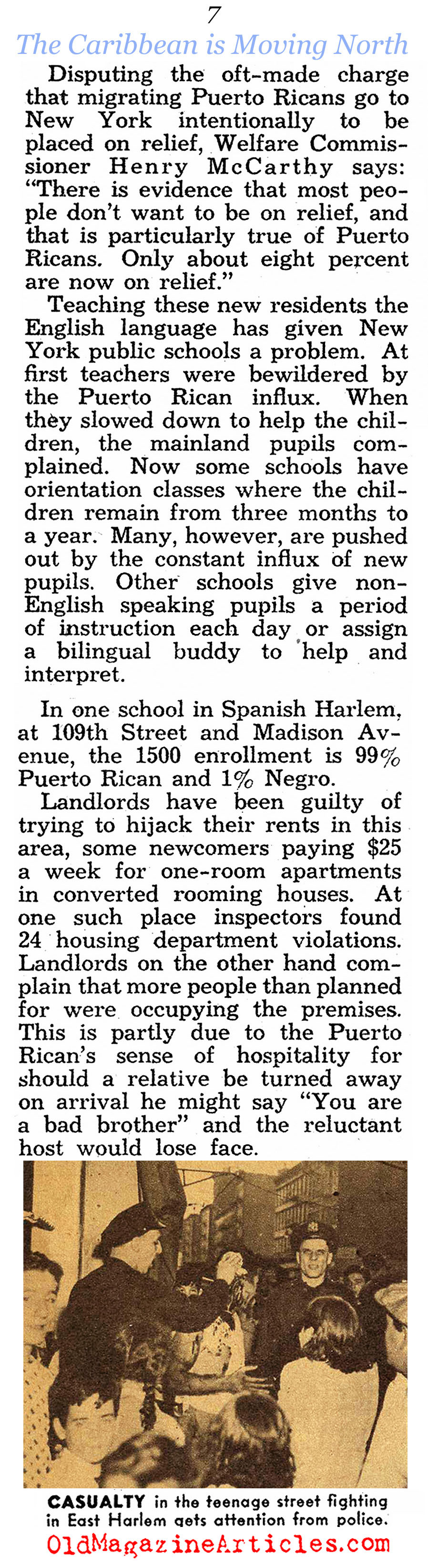 Puerto Ricans Arrive (Pic Magazine, 1955)