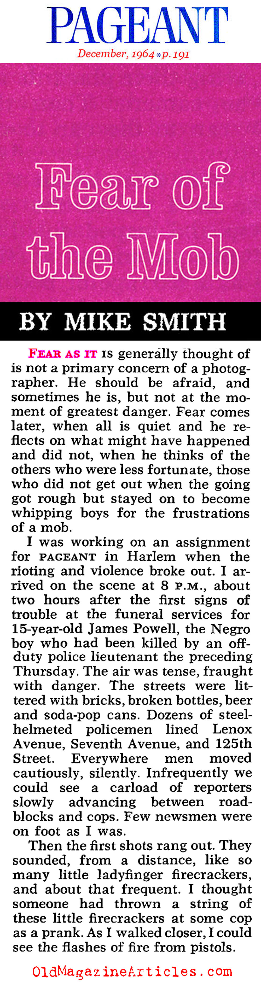 The 1964 Harlem Race Riot (Pageant Magazine, 1964)