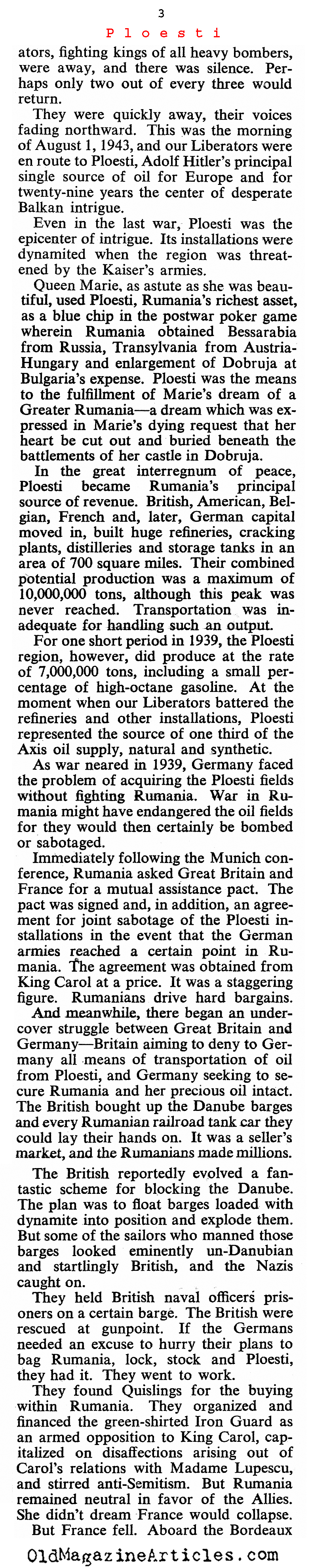 The Success of the Ploesti Raid (Collier's Magazine, 1943)