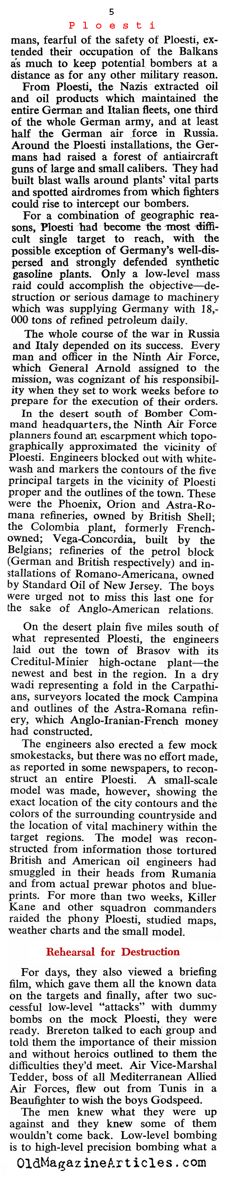 The Success of the Ploesti Raid (Collier's Magazine, 1943)