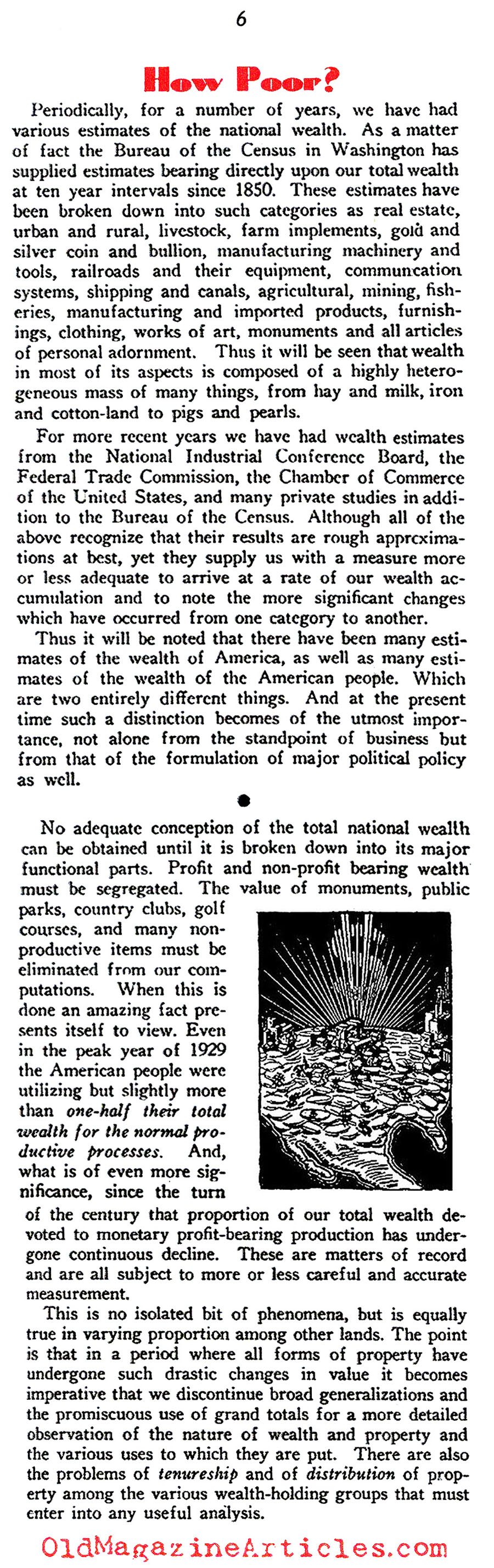 How Poor Was America? (New Outlook Magazine, 1933)