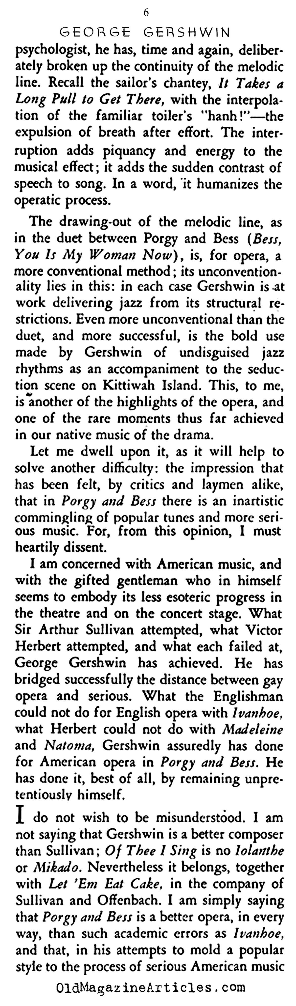 ''Porgy & Bess'' (Stage Magazine, 1935)