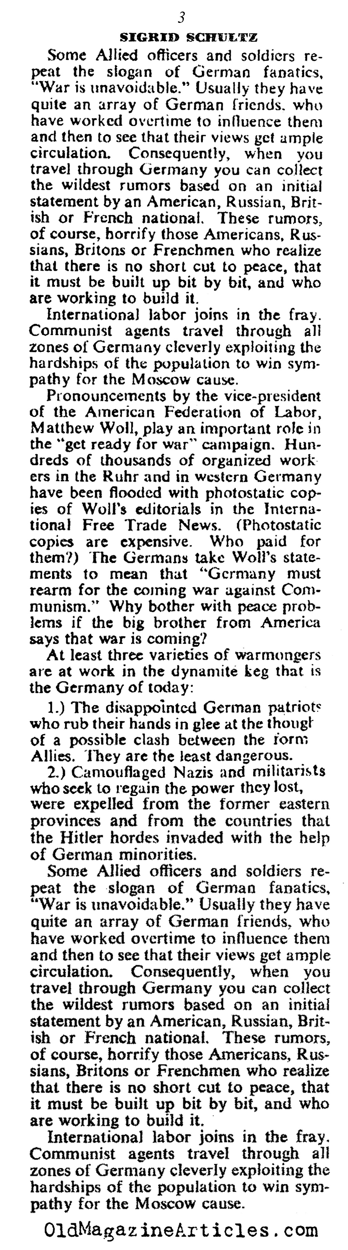 The Rebellious Souls in Post-War Germany (Collier's Magazine, 1947)