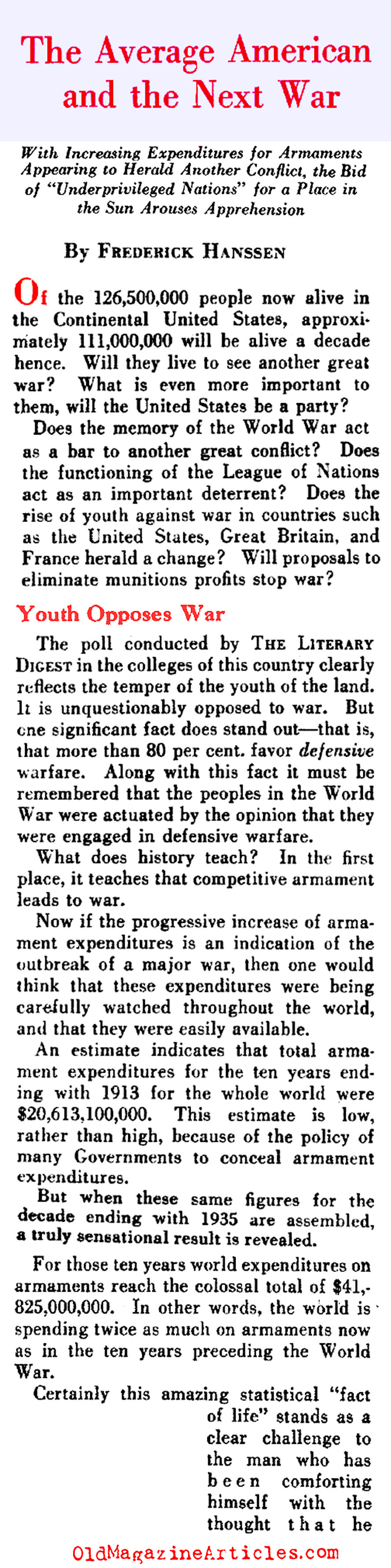 The World Wide Military Expansion (The Literary Digest, 1935)