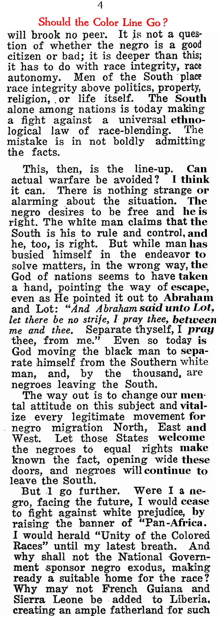''Should the Color Line Go?'' (Reader's Digest, 1923)