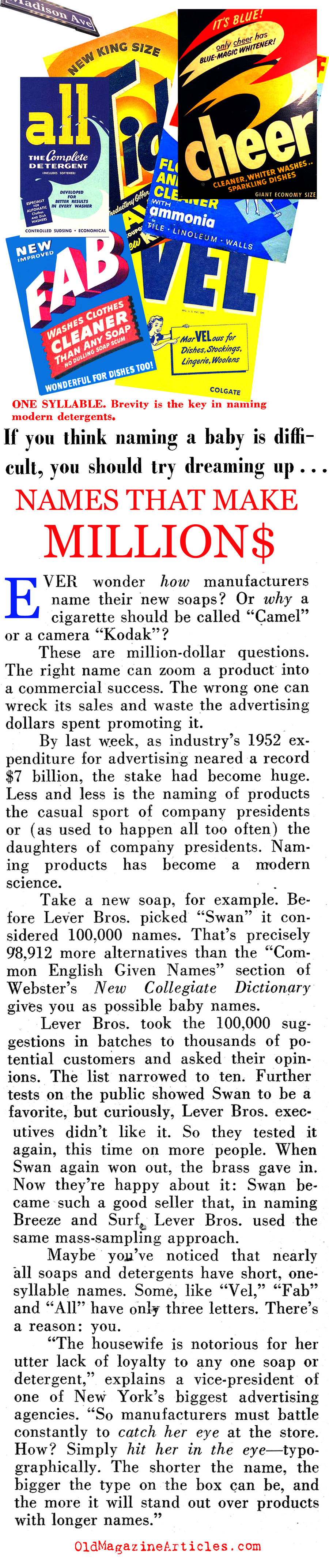 Why Do Detergents Have Such Wacky Names (Pathfinder Magazine, 1952)