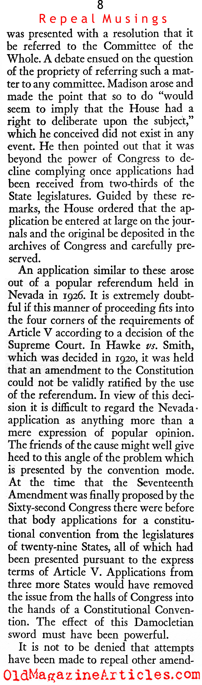 ''The Rising Tide of Prohibition Repeal (Scribner's Magazine, 1930)