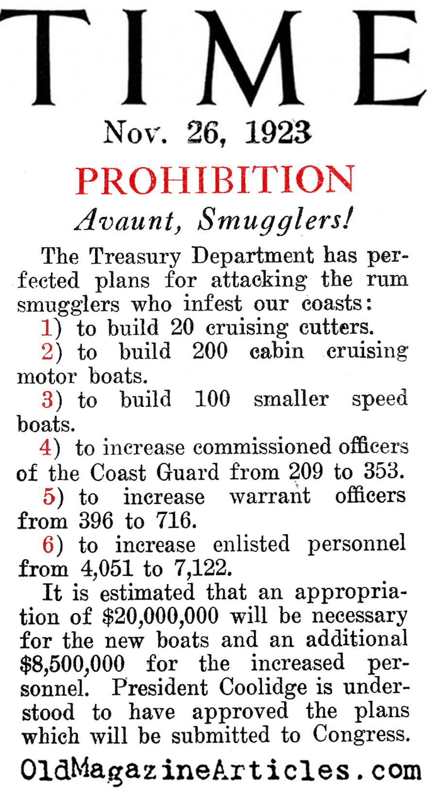 The Treasury Department Steps Up (Time Magazine, 1923)