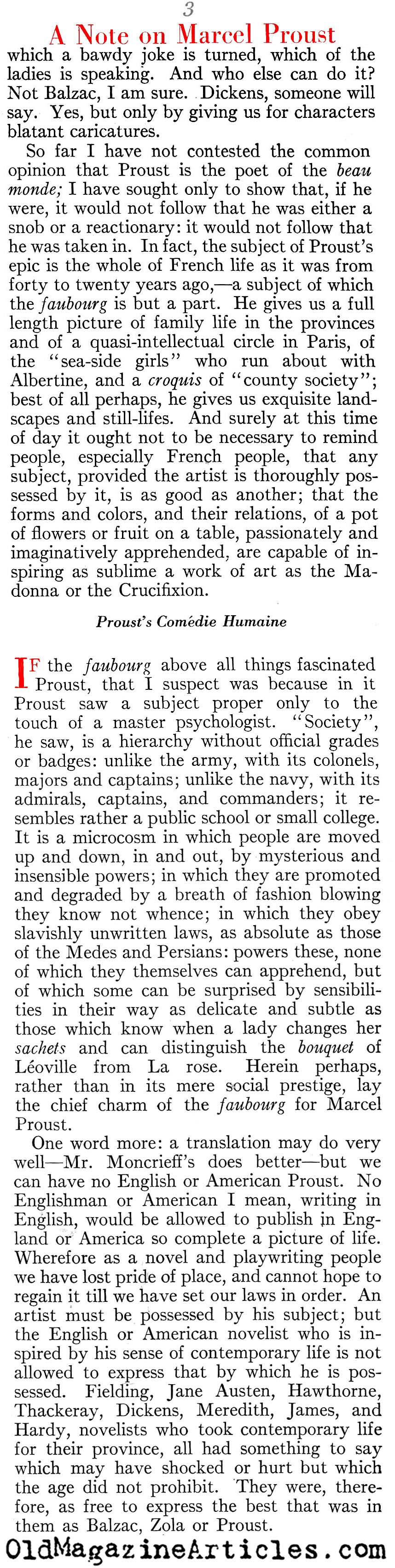 Marcel Proust (Vanity Fair Magazine, 1923)