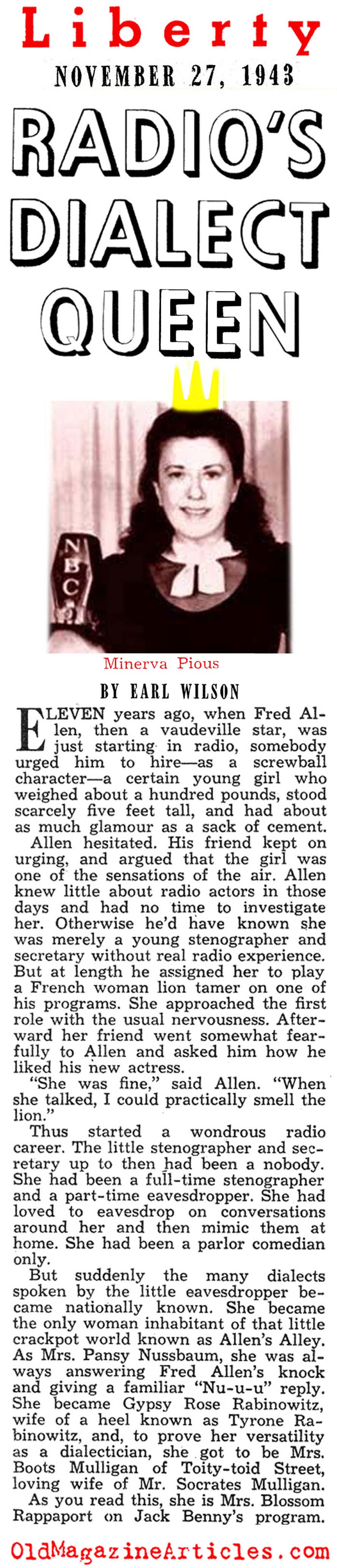 A Mighty Voice Talent (Liberty Magazine, 1943)