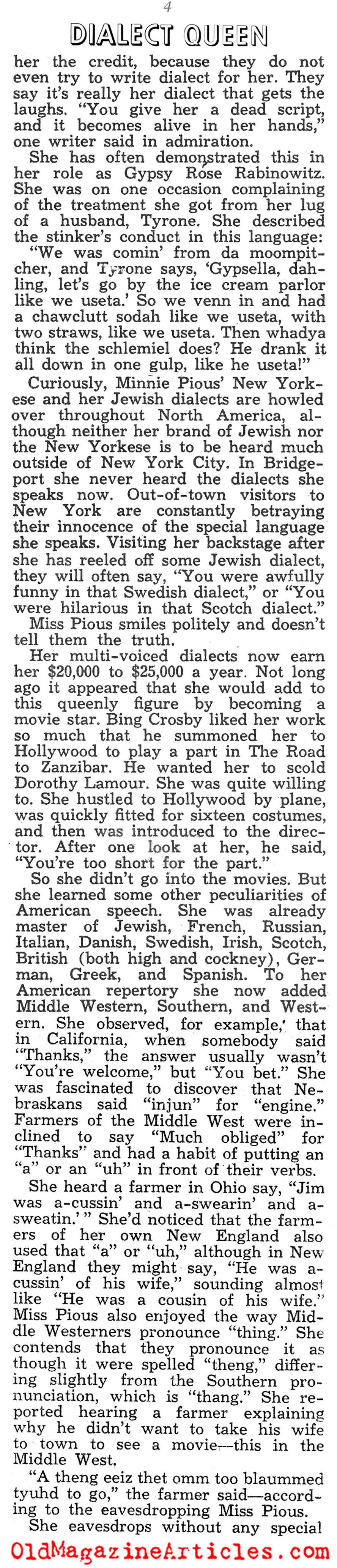 A Mighty Voice Talent (Liberty Magazine, 1943)