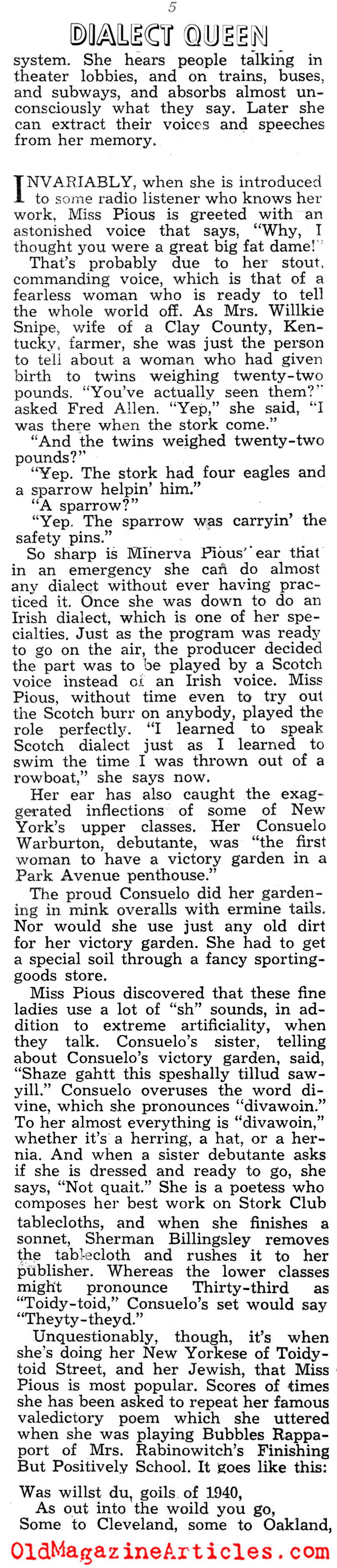 A Mighty Voice Talent (Liberty Magazine, 1943)
