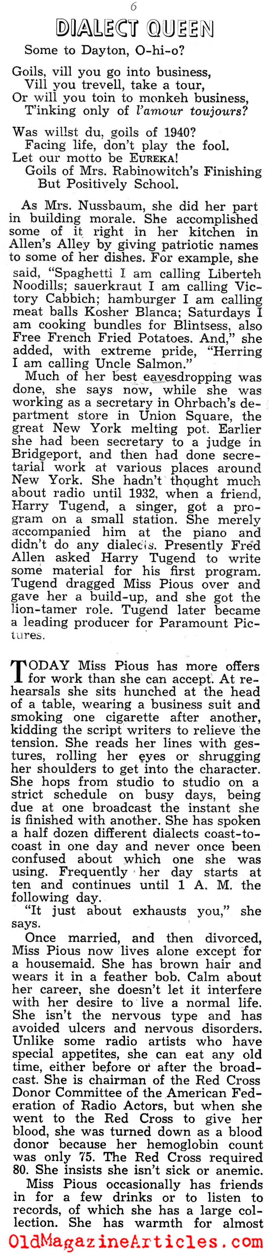 A Mighty Voice Talent (Liberty Magazine, 1943)