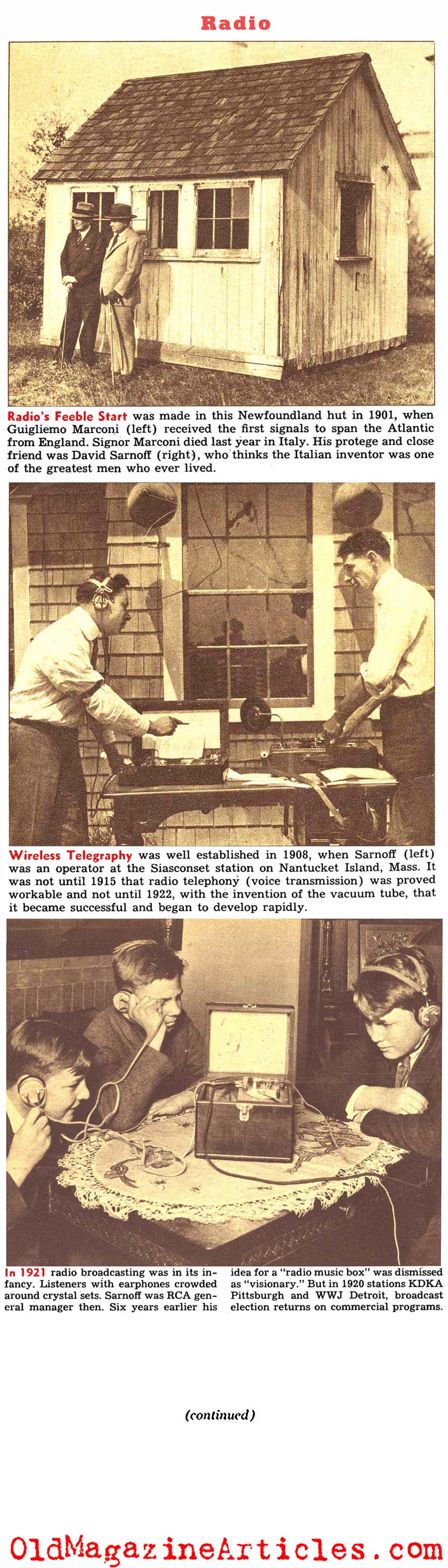 David Sarnoff and the Origins of Radio (Look Magazine, 1938)