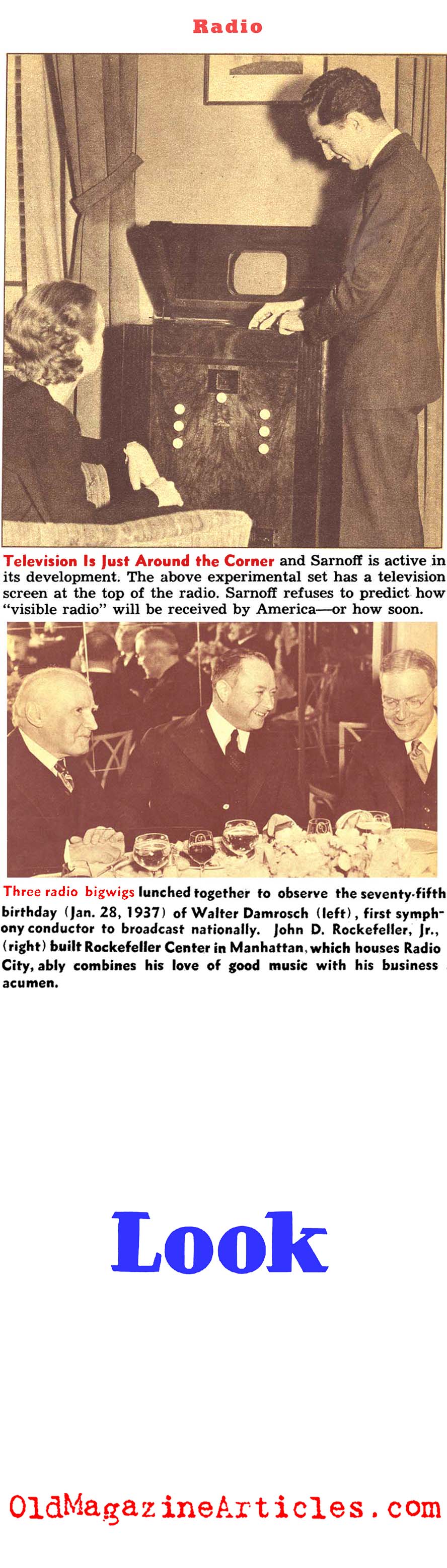 David Sarnoff and the Origins of Radio (Look Magazine, 1938)