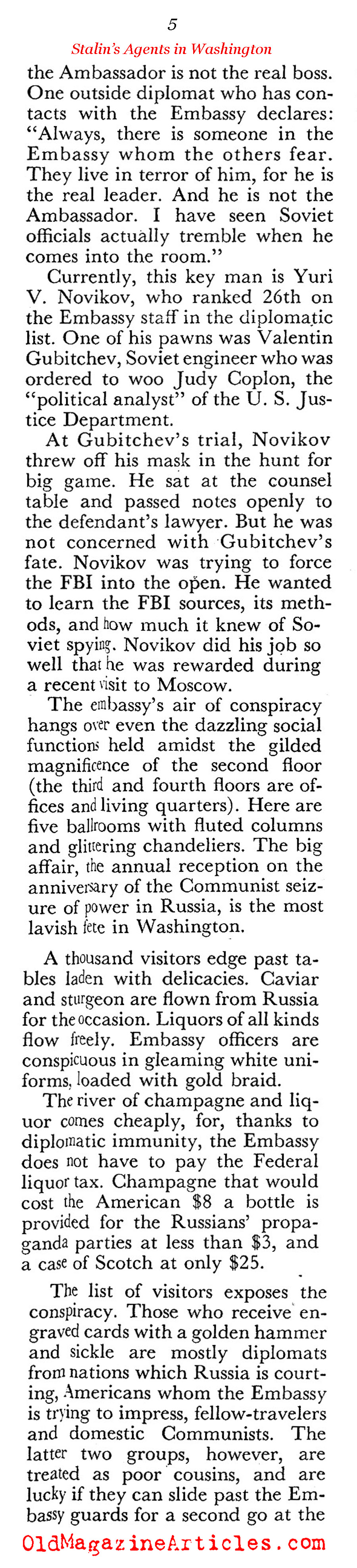 The Red Spies in Washington (Coronet Magazine, 1952)