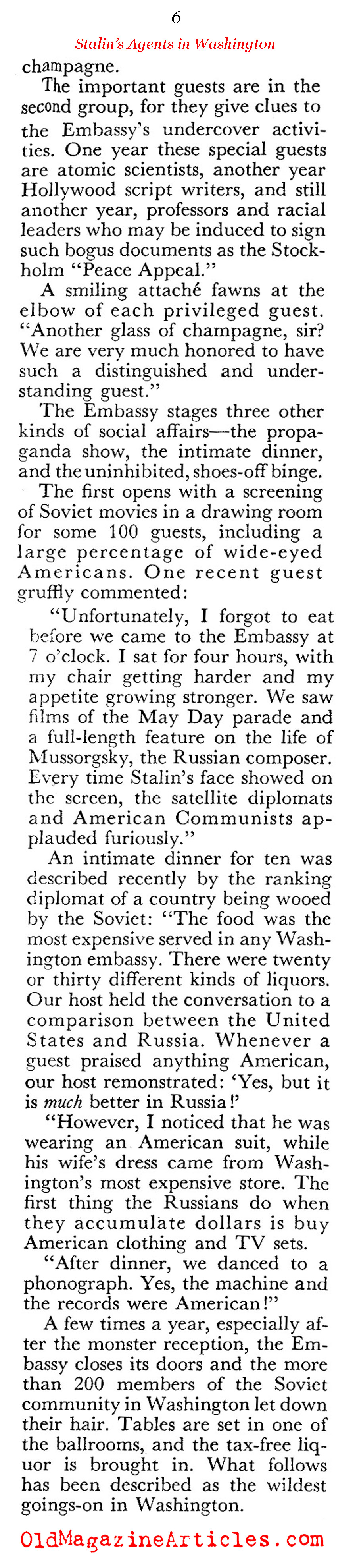 The Red Spies in Washington (Coronet Magazine, 1952)