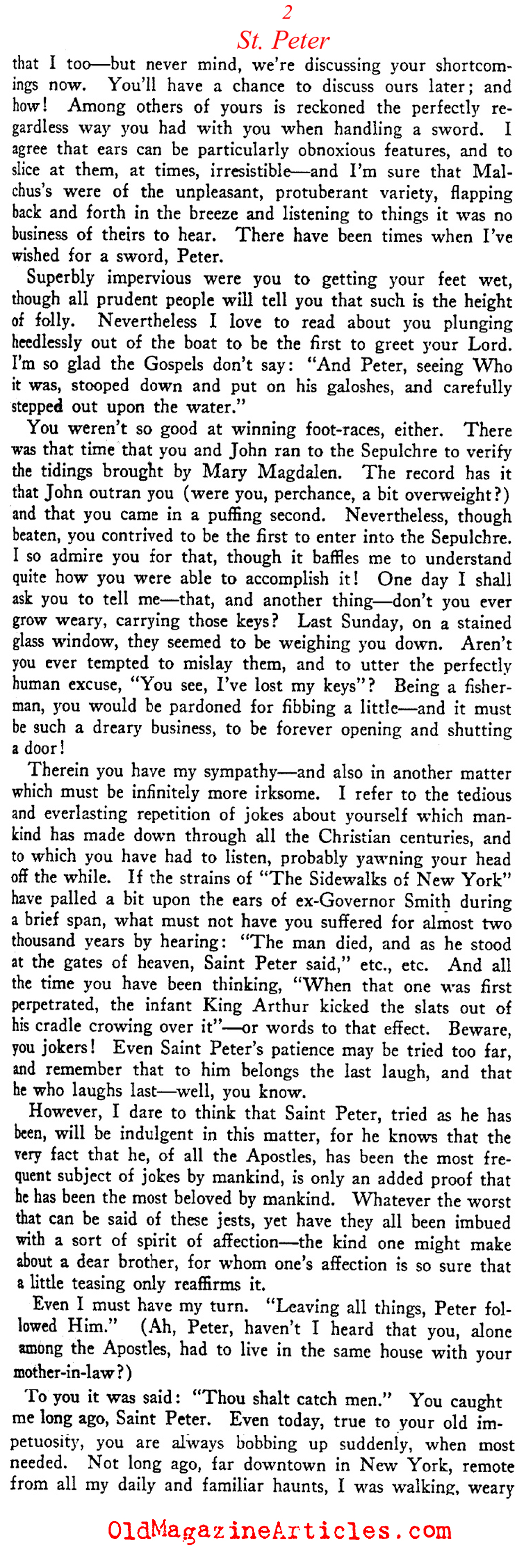 Saint Peter: An Appreciation (Commonweal, 1931)